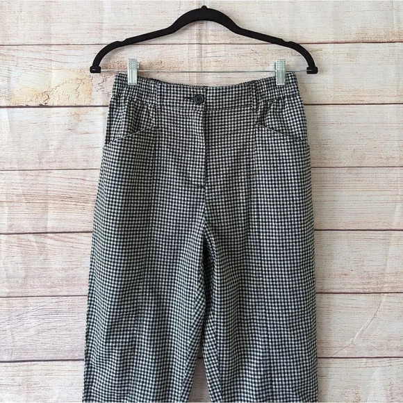 Urban Outfitters Size SP Gingham Slim St Leg Pants Elastic Waist High Rise - Picture 3 of 14